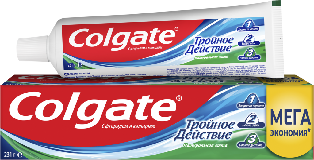 Зубная паста COLGATE Тройное действие Натуральная мята, 150мл (Китай, 150 мл)