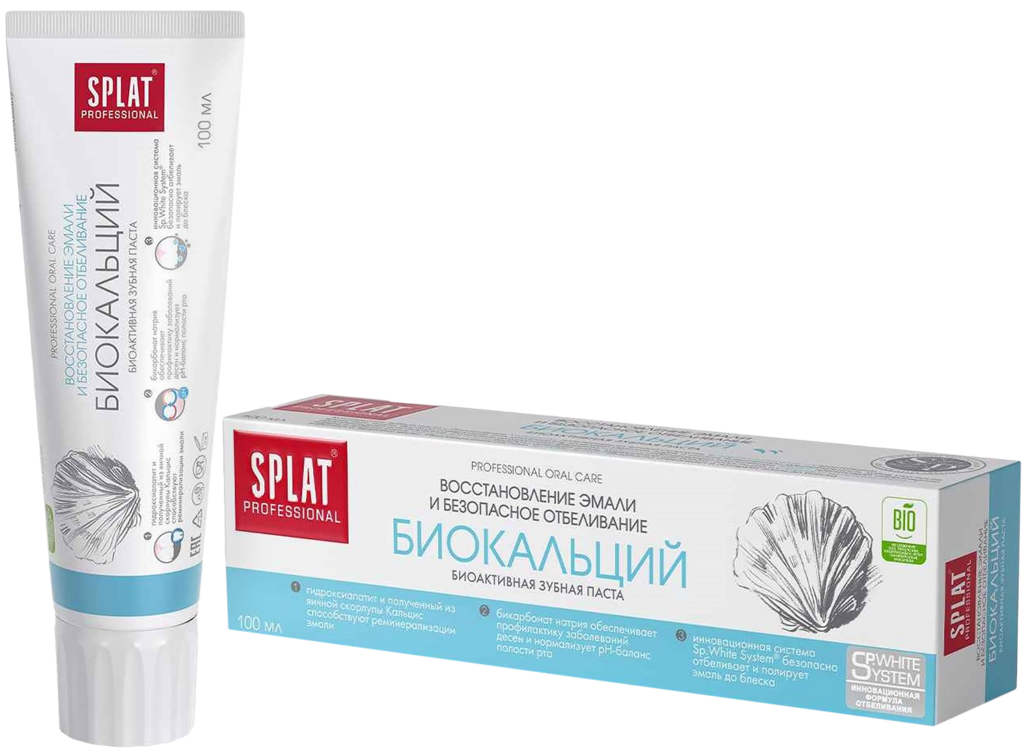 Зубная паста SPLAT Биокальций профессиональная лечебно-профилактическая, 100мл (Россия, 100 мл)