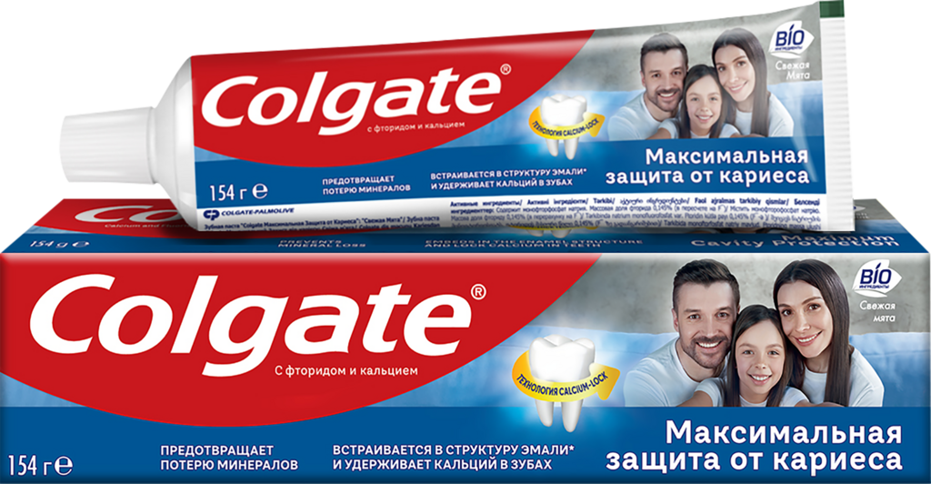 Зубная паста COLGATE Максимальная защита от кариеса Свежая мята со фтором и кальцием, 100мл (Китай, 100 мл)