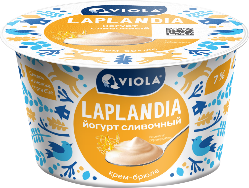 Йогурт LAPLANDIA Сливочный со вкусом крем-брюле 7%, без змж, 180г (Россия, 180 г)