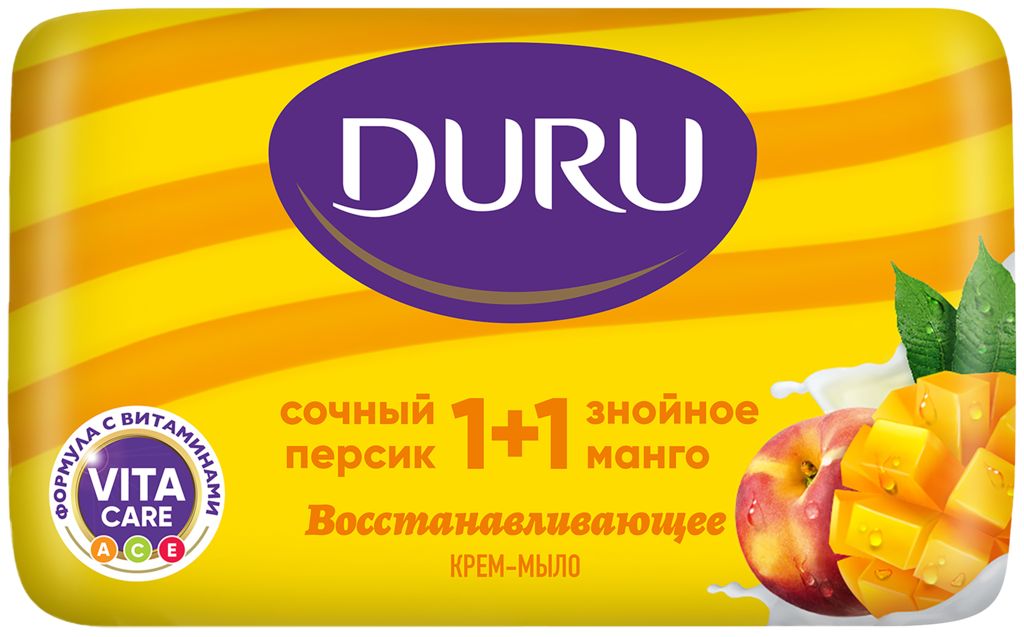 Крем-мыло DURU 1+1 Манго и персик, 80г (Малайзия, 80 г)