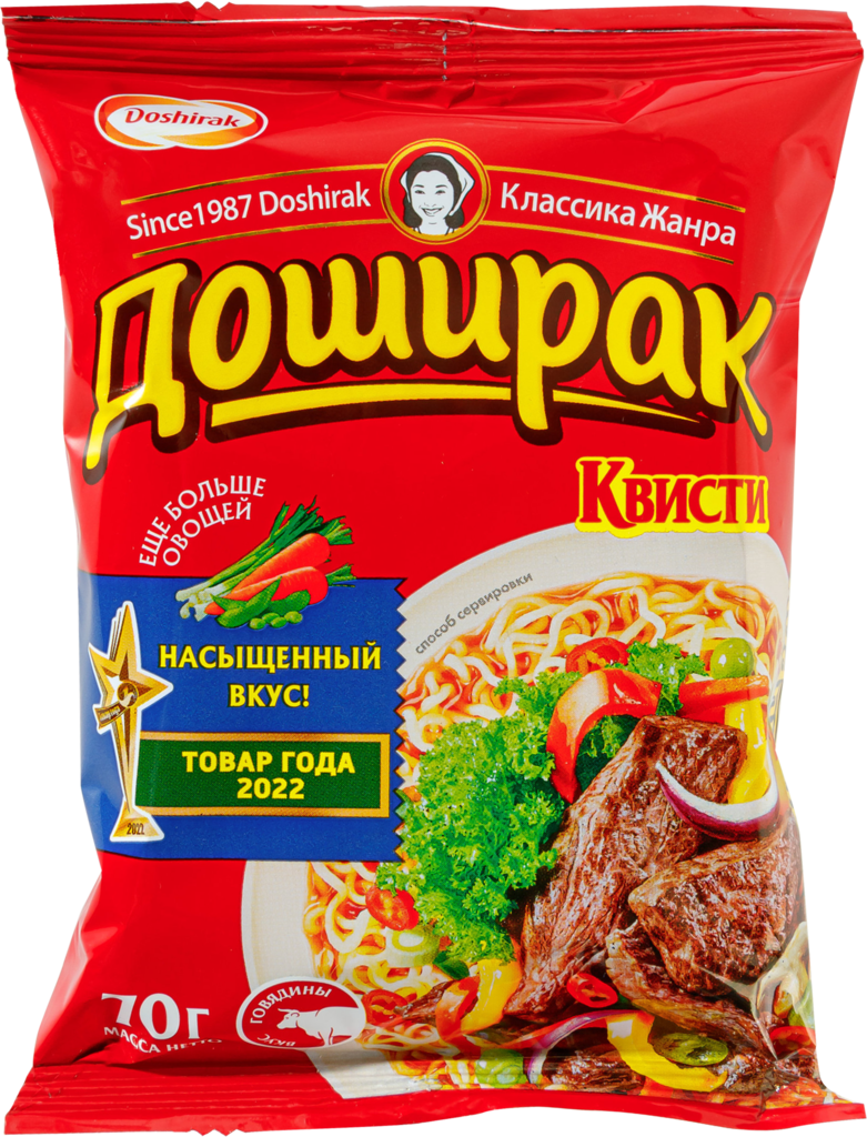 Лапша DOSHIRAK Квисти со вкусом говядины, 70г (Россия, 70 г)