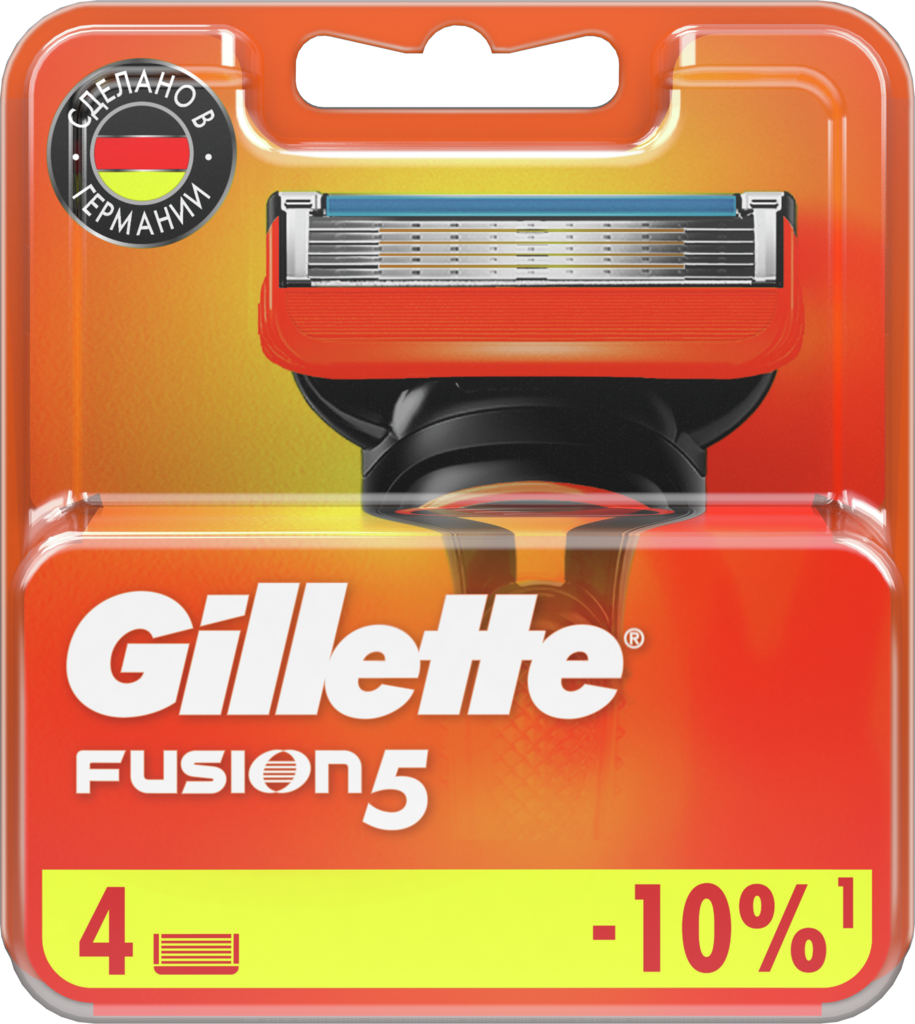 Кассеты сменные для бритья GILLETTE Fusion5, 4шт (Германия, 4 шт)