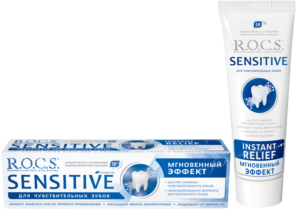 Зубная паста R.O.C.S. Sensitive Мгновенный эффект, для чувствительных зубов, 94г (Россия, 94 г)