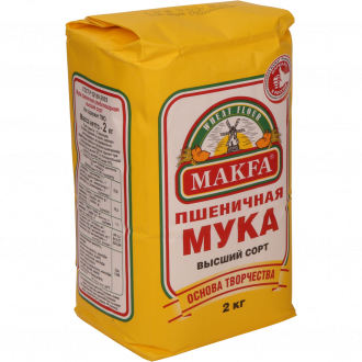 Мука пшеничная MAKFA хлебопекарная высший сорт, 2кг (Россия, 2 кг)