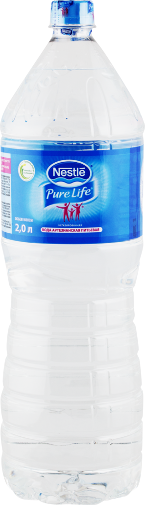 Вода питьевая NESTLE Pure life артезианская 1-й категории негазированная, 2л (Россия, 2 L)