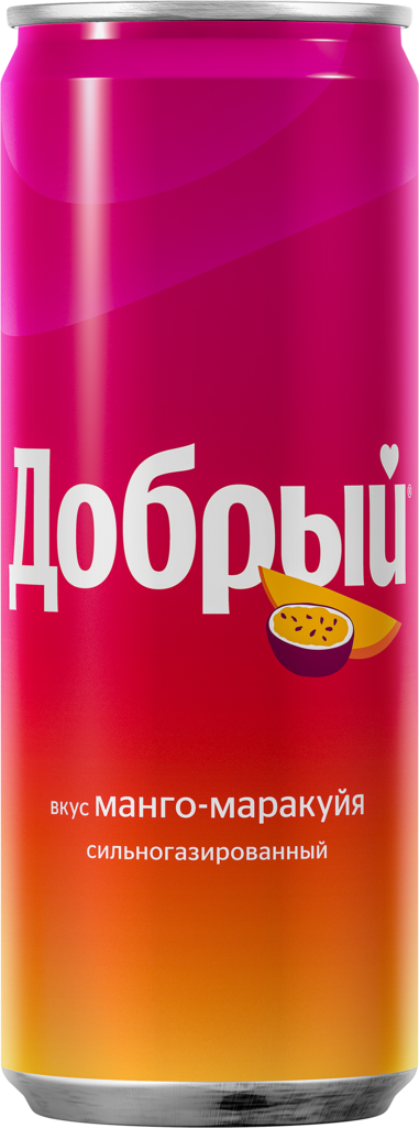 Напиток ДОБРЫЙ Манго, маракуйя сильногазированный, 0.33л (Россия, 0.33 L)