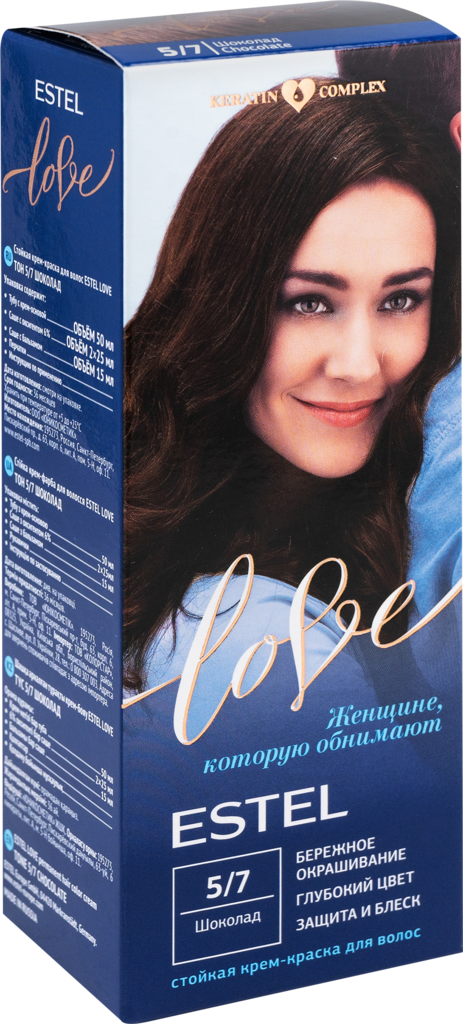 Крем-краска для волос ESTEL Love 5/7 Шоколад, 115мл (Россия, 115 мл)