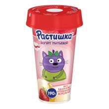 Йогурт питьевой Растишка бананово-клубничное мороженое 2,8% 190 мл