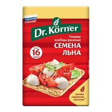 Хлебцы ржаные Dr.Korner хрустящие с семенами льна 100 г