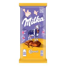 Шоколад Milka молочный с карамелью 90 г