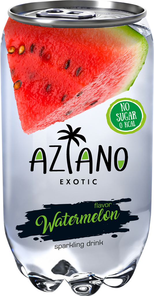 Напиток AZIANO Watermelon газированный, 0.35л (Россия, 0.35 L)
