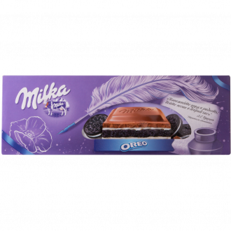 Шоколад молочный MILKA Oreo с ванильной начинкой и печеньем, 300г (Австрия, 300 г)