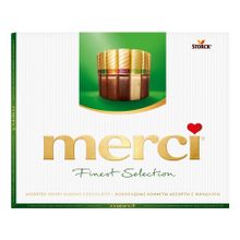 Конфеты шоколадные Merci Ассорти с миндалем 250 г