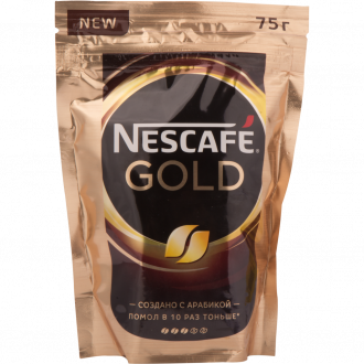 Кофе растворимый с добавлением молотого NESCAFE Gold натуральный сублимированный, ст/б, 75г (Россия, 75 г)