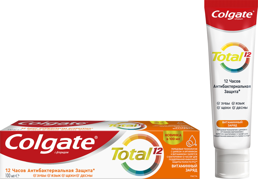 Зубная паста COLGATE Total Витаминный заряд, 100мл (Китай, 100 мл)