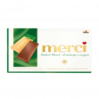 Шоколад MERCI Лесной орех и миндаль, 100г (Германия, 100 г)
