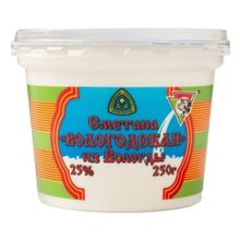 Сметана 25% Из Вологды Вологодская БЗМЖ 250 г