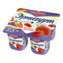 Йогуртный продукт Эрмигурт клубника-земляника 7,5% БЗМЖ 100 г