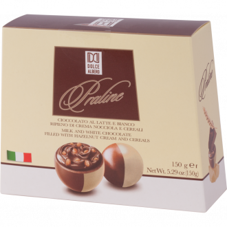 Конфеты DOLCE ALBERO из молочного и белого шоколада с мягкой ореховой начинкой, 150г (Италия, 150 г)