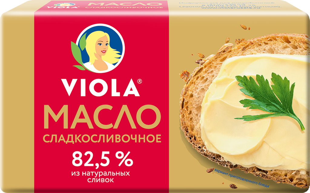 Масло сливочное VIOLA 82,5%, без змж, 150г (Россия, 150 г)