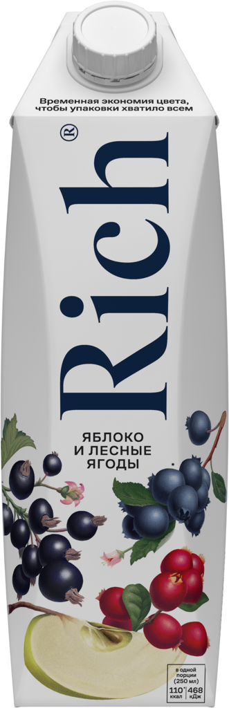 Нектар RICH Яблоко и лесные ягоды, 1л (Россия, 1 L)