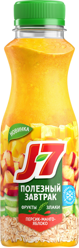Продукт питьевой J7 из яблок, персиков и манго с овсяными хлопьями,  300мл (Россия, 300 мл)