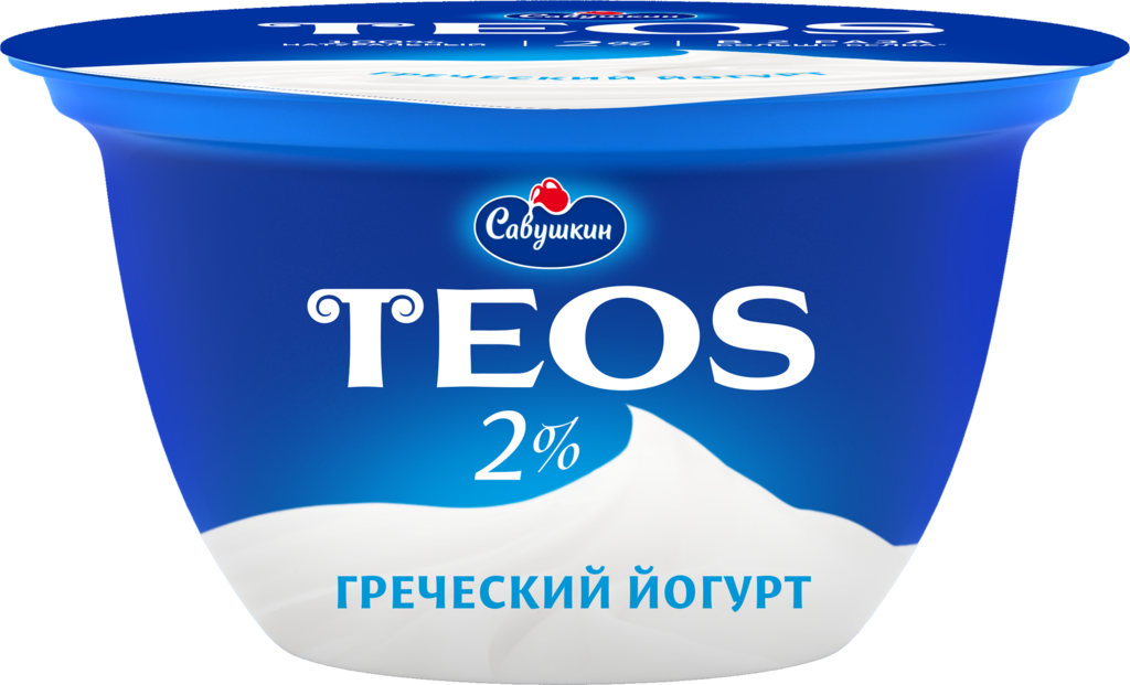 Йогурт TEOS Греческий 2%, без змж, 140г (Беларусь, 140 г)