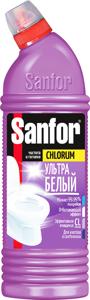 Средство для чистки ванн и унитазов SANFOR Chlorum, 750г (Россия, 750 г)