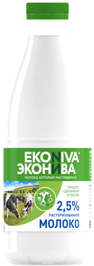 Молоко пастеризованное ЭКОНИВА 2,5%, без змж, 1000мл (Россия, 1000 мл)