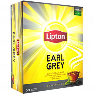Чай черный LIPTON Earl Grey Tea байховый, 100пак (Россия, 100 пак)