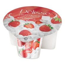 Творог зерненый Delisse клубника в сливках 5% БЗМЖ 130 г