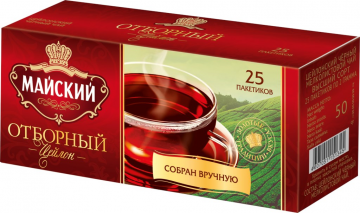 Чай черный МАЙСКИЙ Отборный байховый, 25пак (Россия, 25 пак)