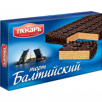 Торт вафельный ПЕКАРЬ Балтийский глазированный, 320г (Россия, 320 г)