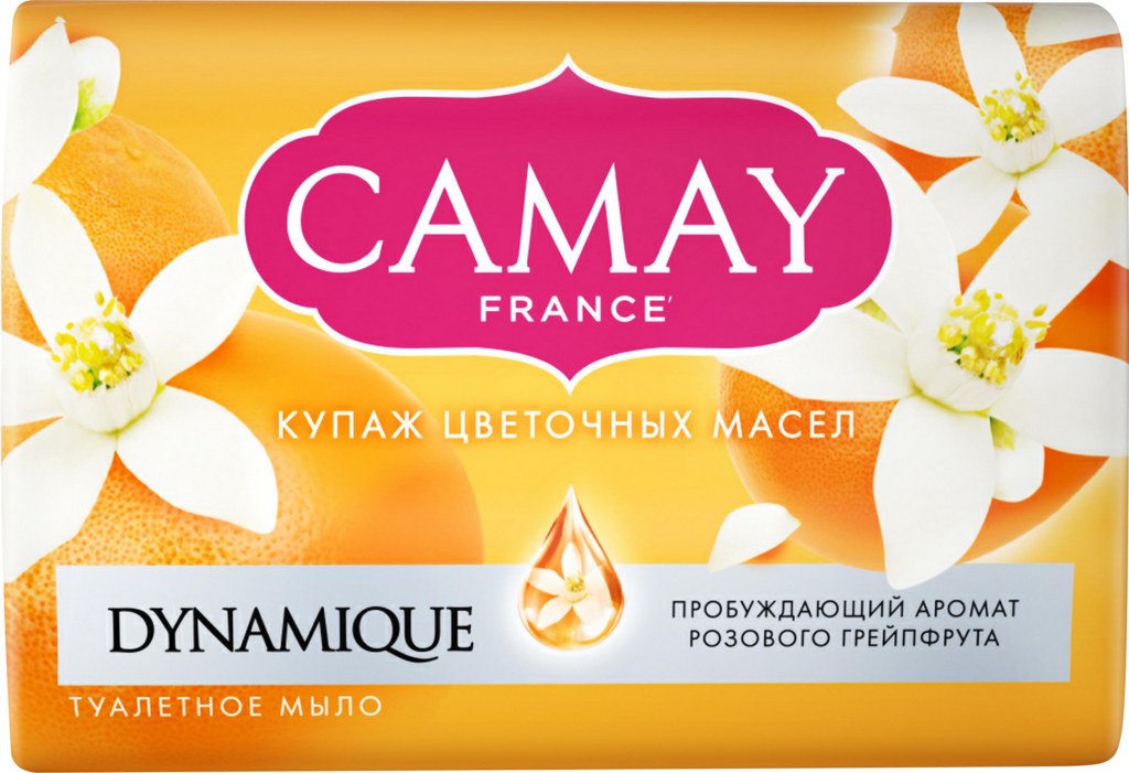 Туалетное мыло CAMAY Dynamique с ароматом розового грейпфрута, 85г (Египет, 85 г)