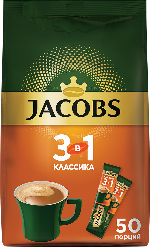 Напиток кофейный растворимый JACOBS 3в1 Классика, 675г (Россия, 675 г)
