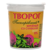 Творог зерненый Пискаревский МЗ со сливками 6% БЗМЖ 350 г