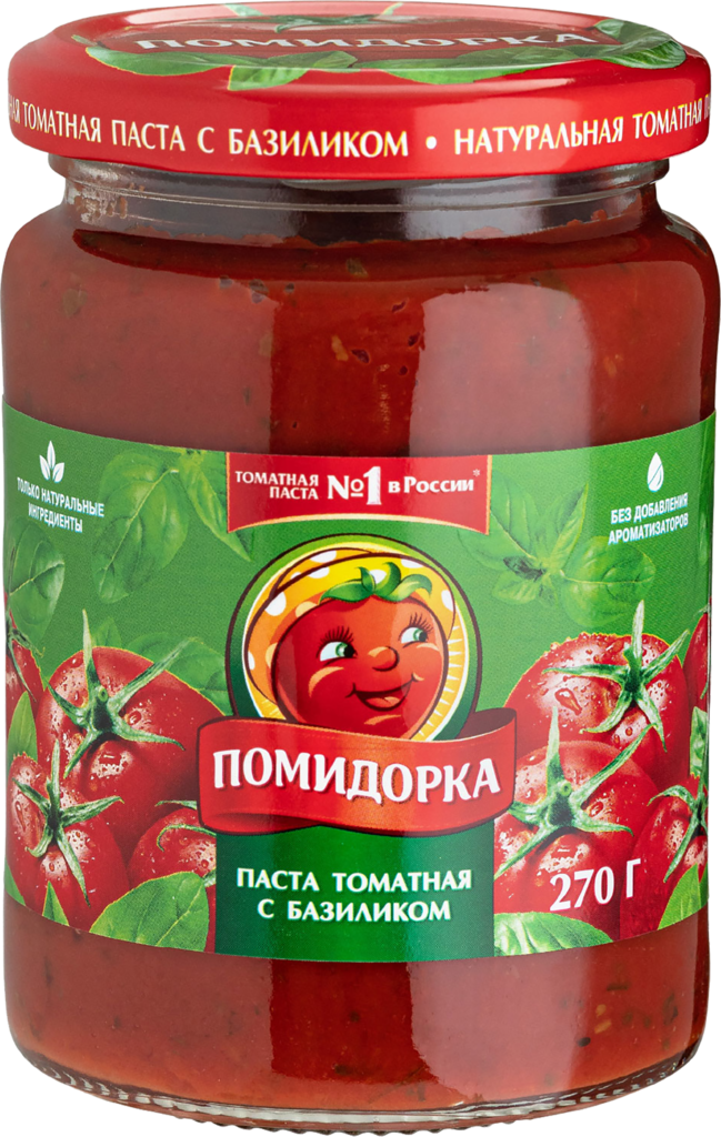 Паста томатная ПОМИДОРКА с базиликом, 250мл (Россия, 250 мл)