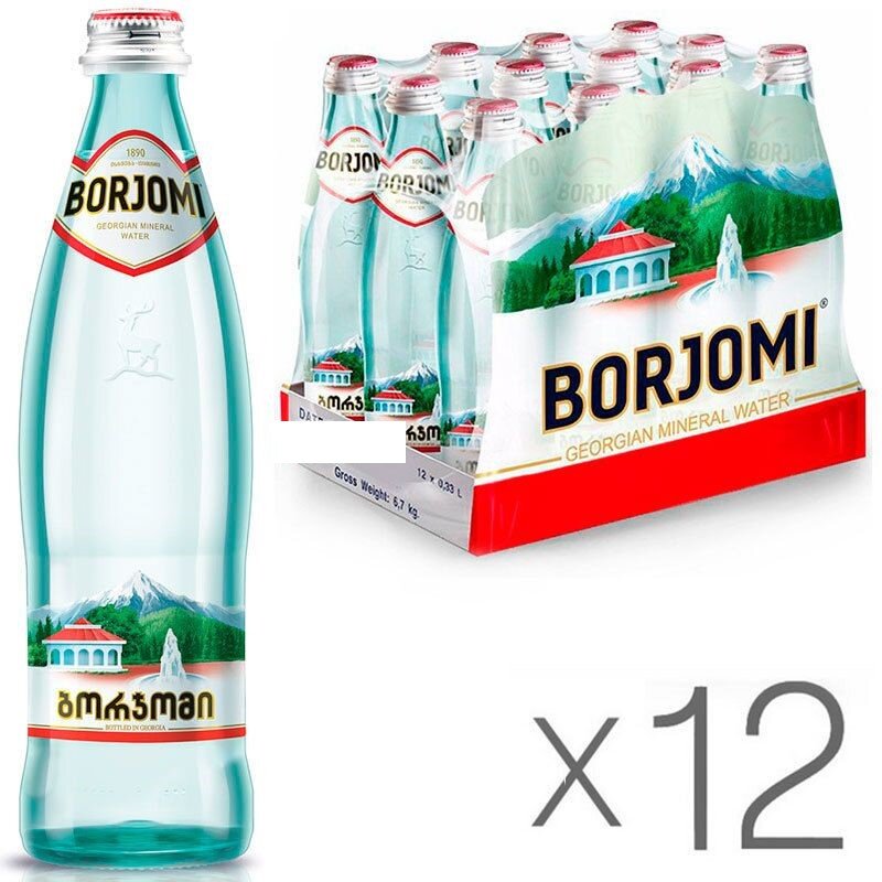 Вода Borjomi (Боржоми) 0,33 л стекло х 12 шт. (1 упаковка)