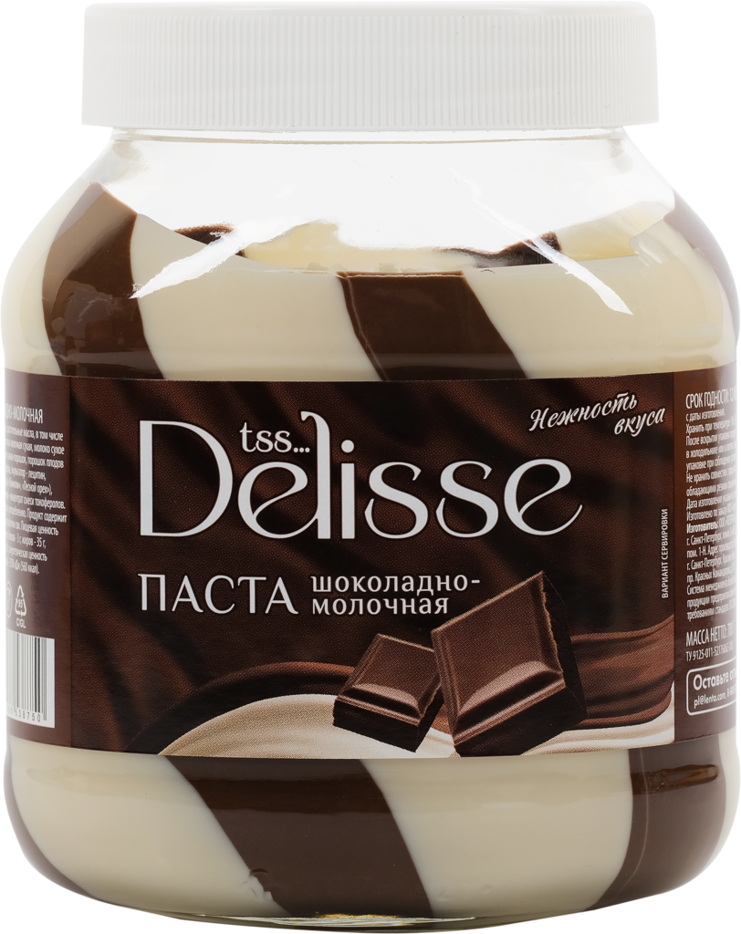 Паста DELISSE Шоколадно-молочная, 700г (Россия, 700 г)