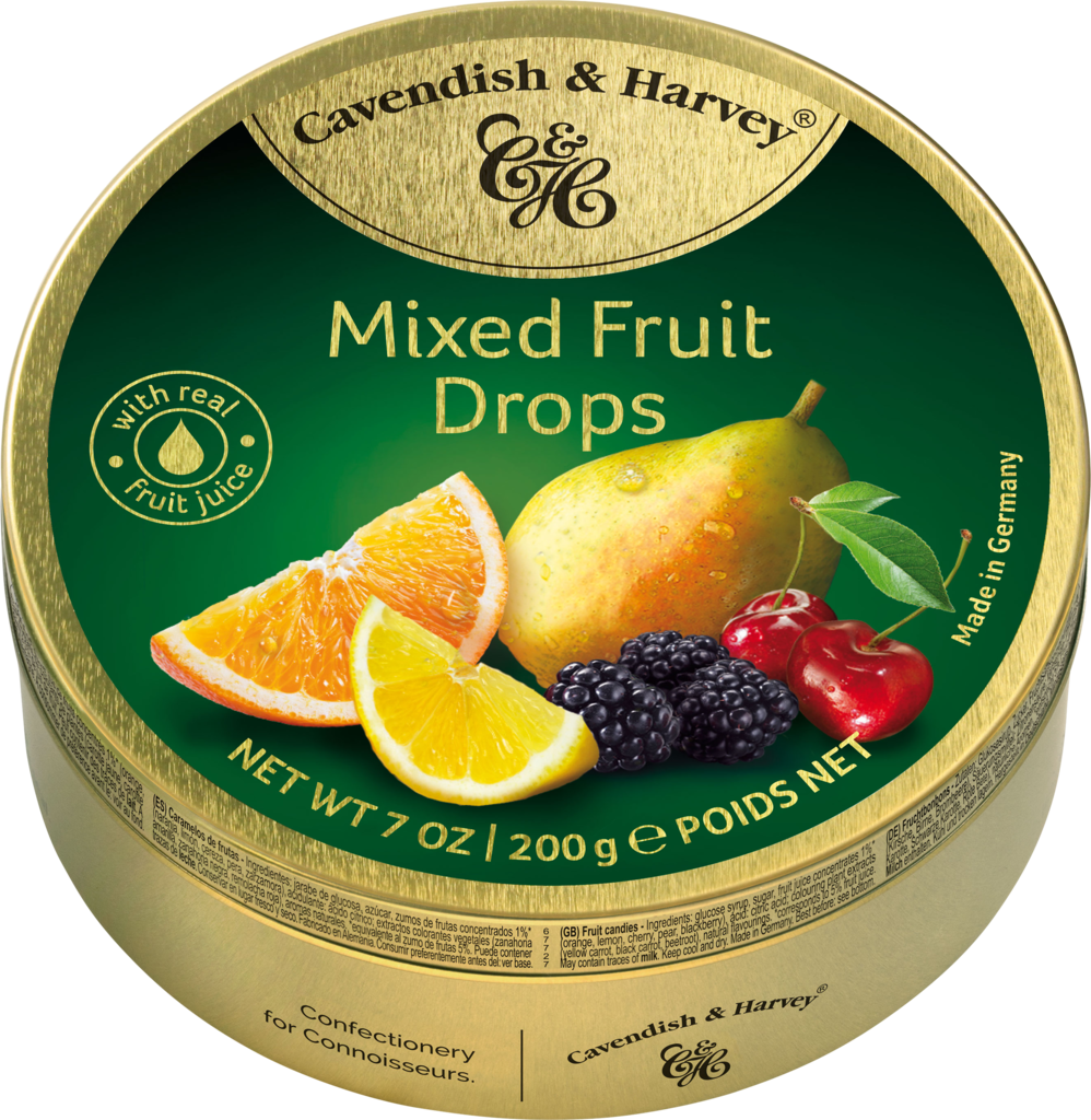 Леденцы CAVENDISH&HARVEY Mixed Fruit Drops Фруктовый микс, 200г (Германия, 200 г)