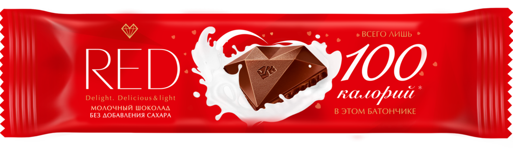 Шоколад молочный RED без сахара, 26г (Латвия, 26 г)