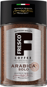 Кофе растворимый FRESCO Arabica Solo натуральный сублимированный, ст/б, 100г (Россия, 100 г)