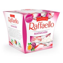 Конфеты вафельные Raffaello с кремовой начинкой со вкусом маракуйи и миндалем в белой шоколадной глазури и кокосовой стружке 150 г