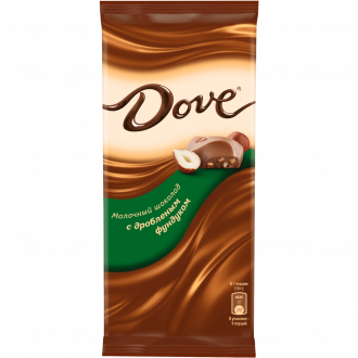 Шоколад DOVE Молочный с дробленым фундуком, 90г (Россия, 90 г)