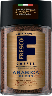 Кофе растворимый FRESCO Arabica Blend натуральный сублимированный, ст/б, 100г (Россия, 100 г)