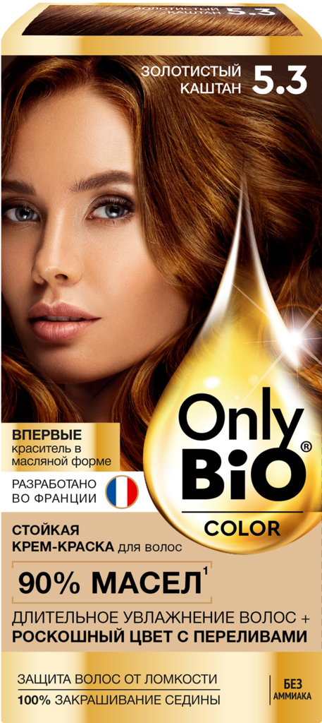 Краска для волос ONLY BIO COLOR 5.3 Золотистый каштан, 115мл (Россия, 115 мл)