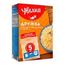 Смесь круп Увелка Дружба рис круглозерный и пшено в варочных пакетиках 80 г х 5 шт