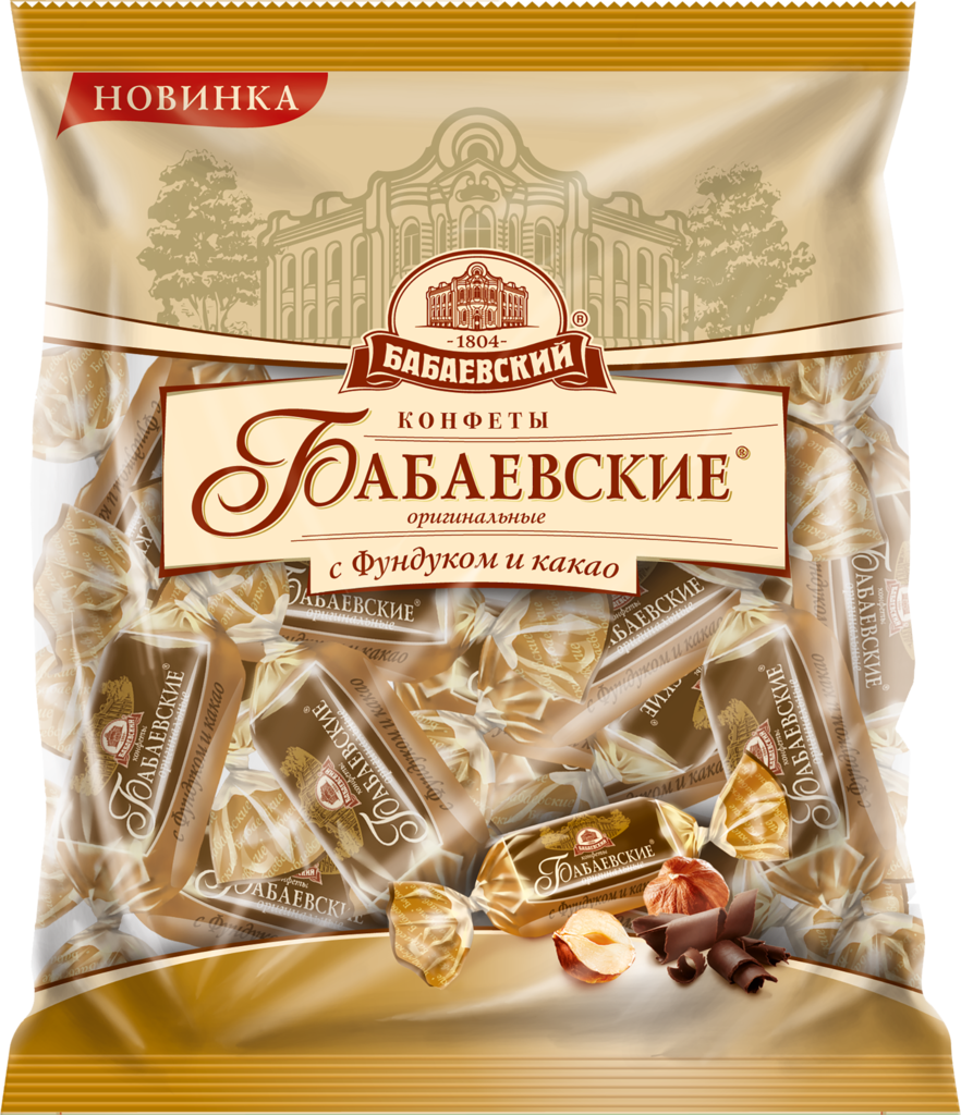 Конфеты БАБАЕВСКИЙ Оригинальные с фундуком и какао, 200г (Россия, 200 г)