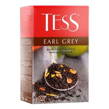 Чай черный Tess Earl Grey байховый с ароматом бергамота и цедрой лимона 200 г